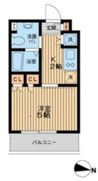 N エスティメゾン武蔵小山(1K/3階)の間取り写真