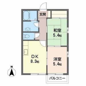 松本駅前ハイツ(2DK/1階)の間取り写真
