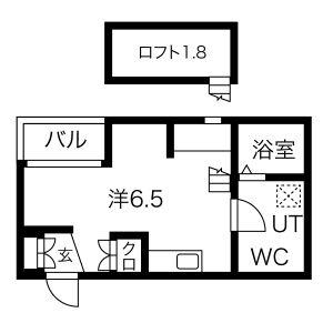 LE COCON東中島町(ワンルーム/1階)の間取り写真