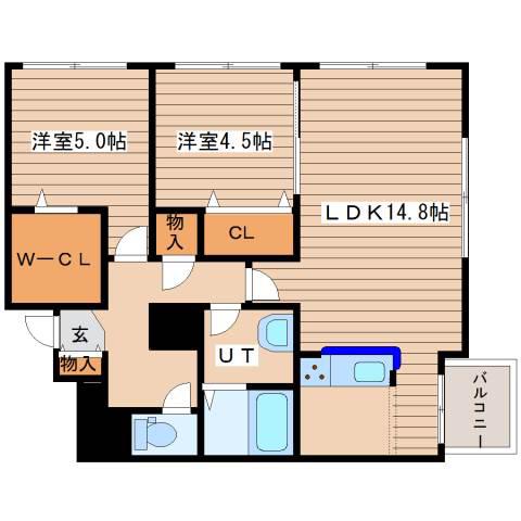 リベルタ発寒(2LDK/3階)の間取り写真