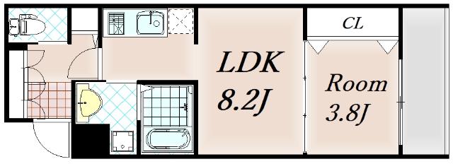 MJC京都西大路II(1LDK/2階)の間取り写真