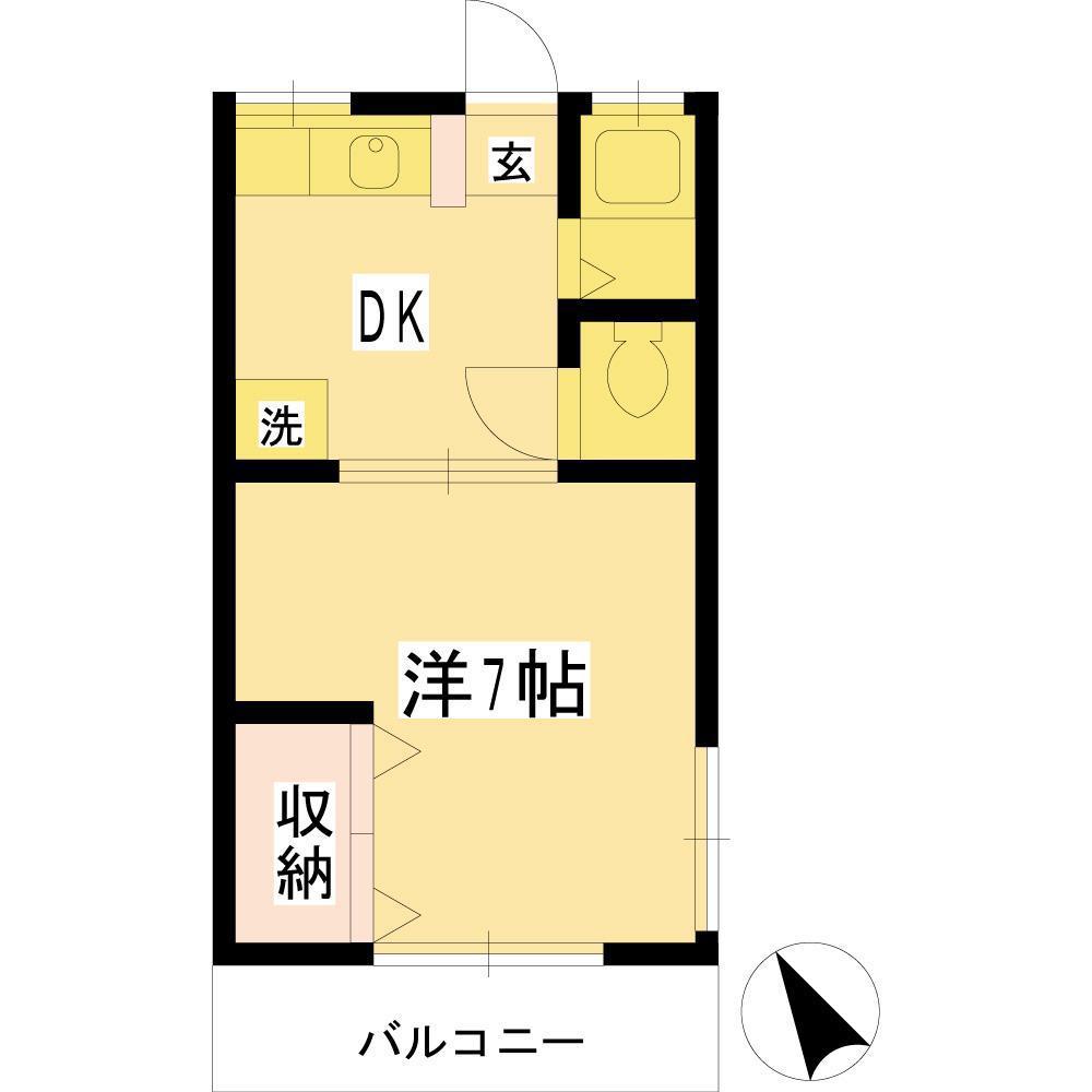 コーポ高橋(1DK/1階)の間取り写真