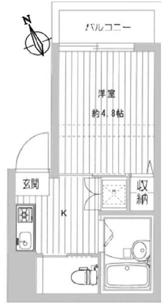 三田桜台第二コーポ(1K/6階)の間取り写真