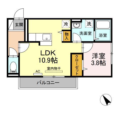 コンフォータブルTJ(1LDK/3階)の間取り写真