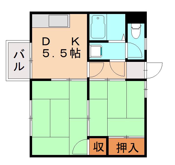 サンシャイン須恵B(2DK/1階)の間取り写真