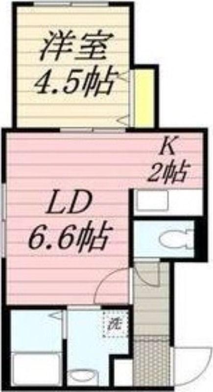 エステート北19(1LDK/4階)の間取り写真