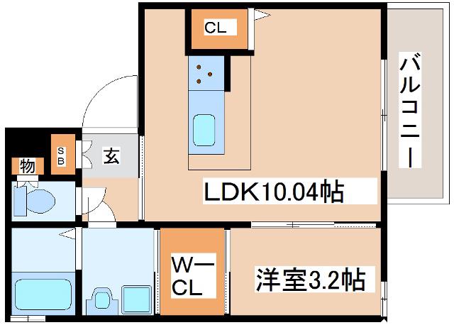 パロス明石イースト(1LDK/1階)の間取り写真