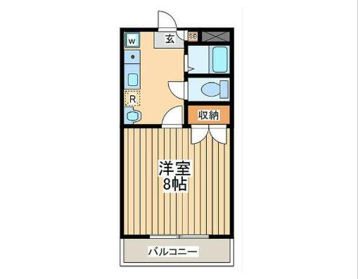 アンティ広田Ⅱ(1K/2階)の間取り写真