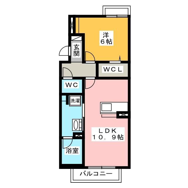 シャーメゾンクレスティーク(1LDK/4階)の間取り写真
