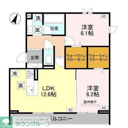エトワールシャトー(2LDK/1階)の間取り写真