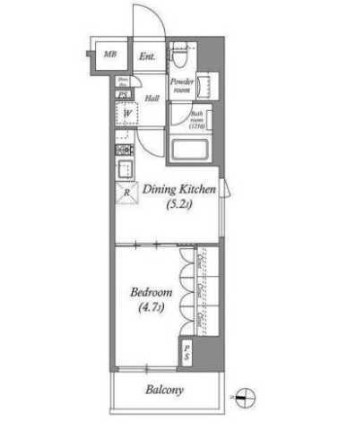 ブラウ住吉(1DK/3階)の間取り写真