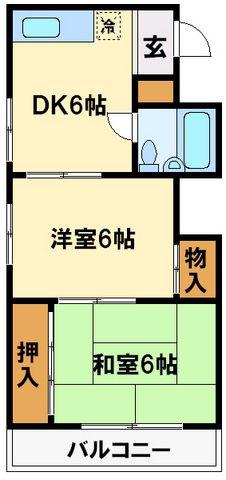 ジュネパレス新松戸第07(2DK/5階)の間取り写真
