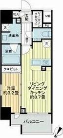 リビオレゾン靱公園(1LDK/15階)の間取り写真