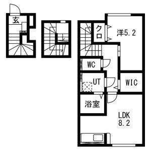ヴァンクール鶴岡II(1LDK/3階)の間取り写真