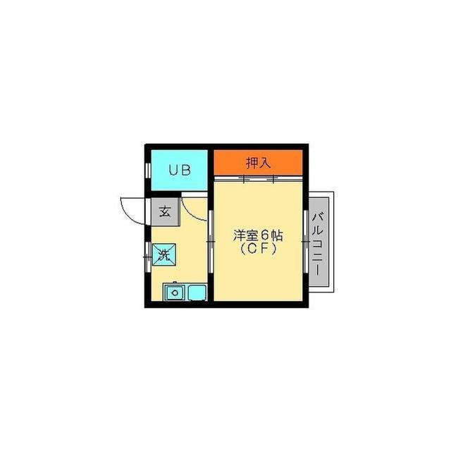 ファミール春日原(1K/2階)の間取り写真