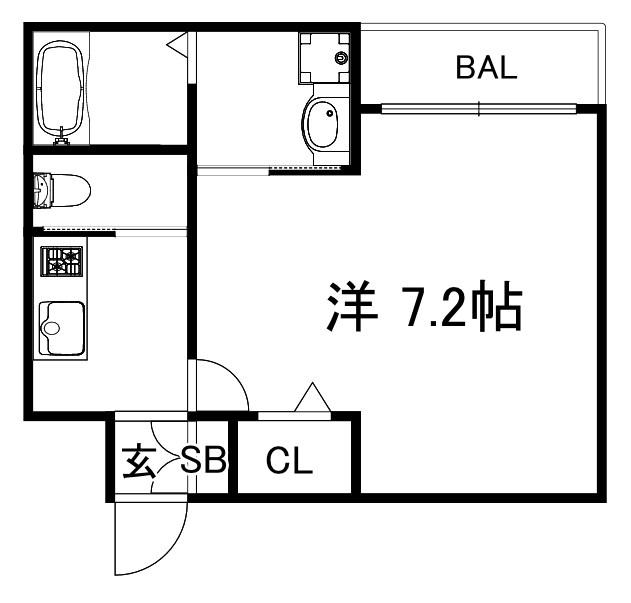 H-MAISON出来島II(1K/3階)の間取り写真