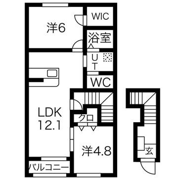 パークサイドアヴェニュー(2LDK/2階)の間取り写真