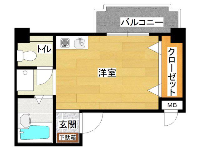 ベルロード六甲(ワンルーム/2階)の間取り写真