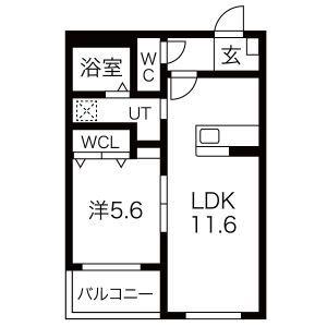 フレシールIII(1LDK/3階)の間取り写真