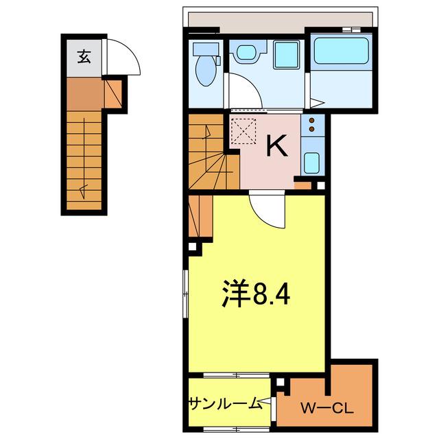 ネオ・クレマチス(1K/2階)の間取り写真