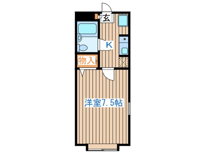渡信ハイツ(1K/2階)の間取り写真