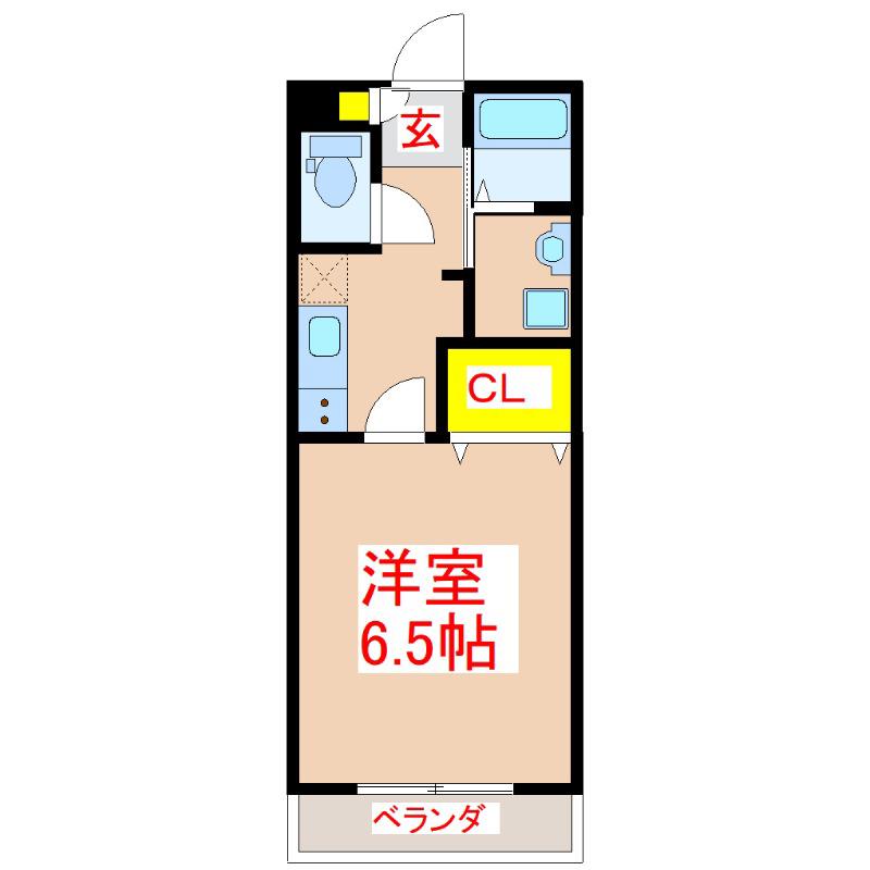 CRESCENT葵(1K/4階)の間取り写真