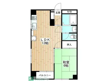 小川昭和ビル(1LDK/3階)の間取り写真