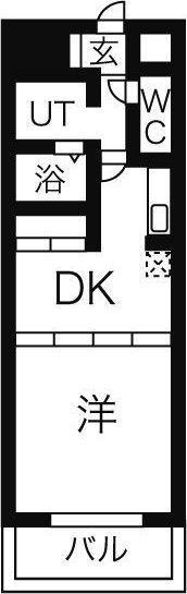 AMENITY大井手(1DK/4階)の間取り写真