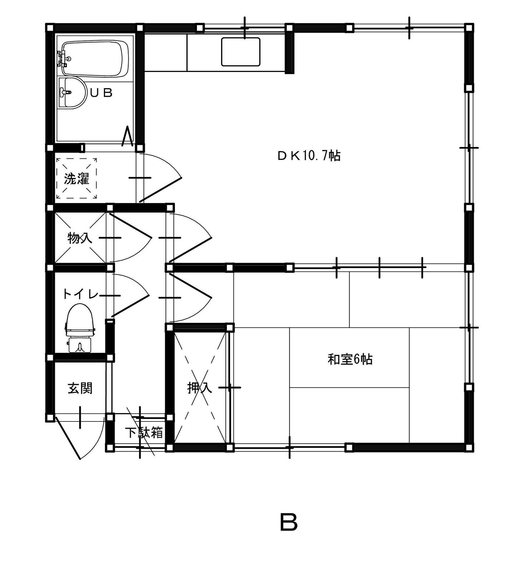 ヤマサアパート(1LDK/2階)の間取り写真