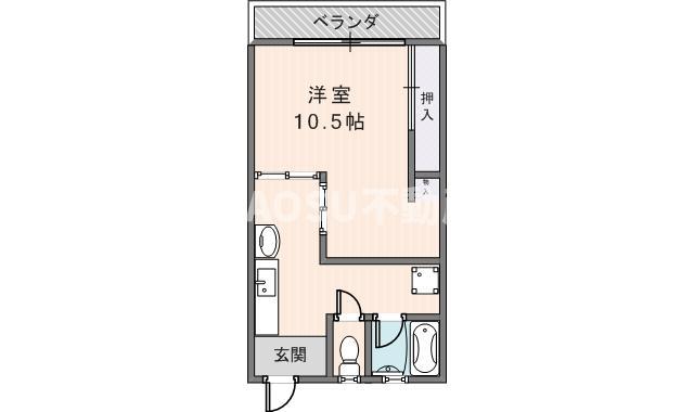 宇奈月マンション(1DK/1階)の間取り写真