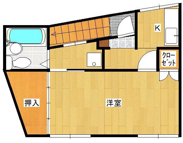 コーポ高田(1K/2階)の間取り写真