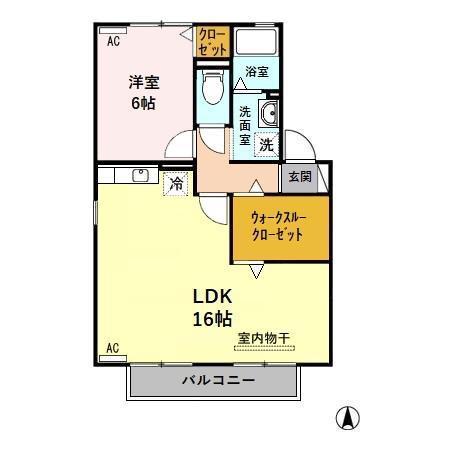 コートハウス岐陽(1LDK/1階)の間取り写真