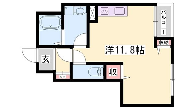 アルモ ディモーラ(1K/1階)の間取り写真