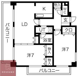 アビタシオン橋本III(2LDK/5階)の間取り写真