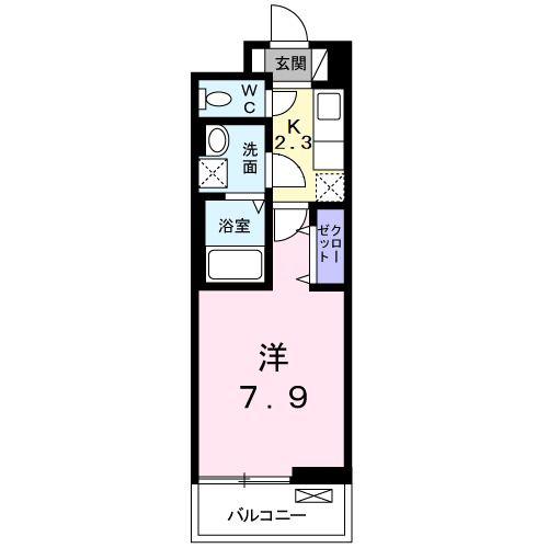 サンクレスト習志野台(1K/3階)の間取り写真