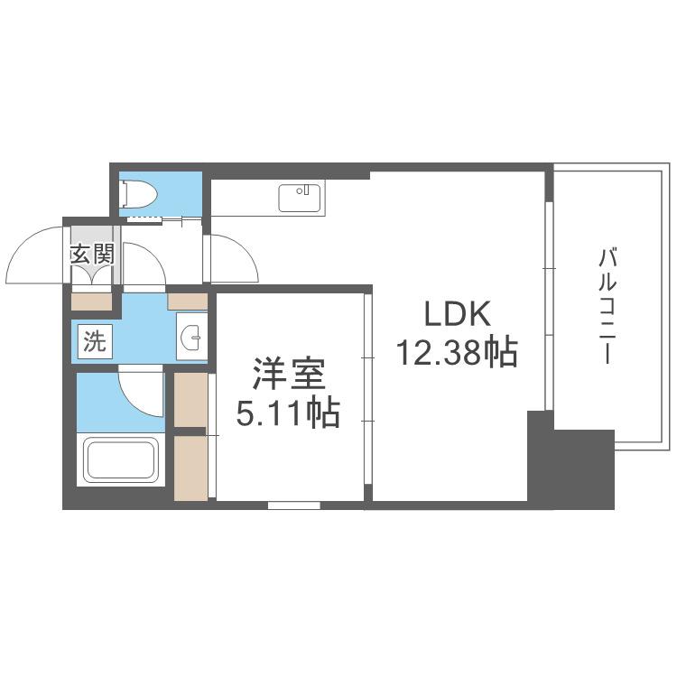 プレジオ阿波座(1LDK/6階)の間取り写真