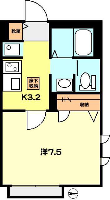 ベルドミール(1K/2階)の間取り写真
