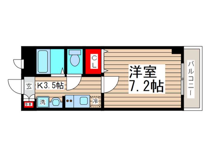 イースト COURTII(1K/2階)の間取り写真