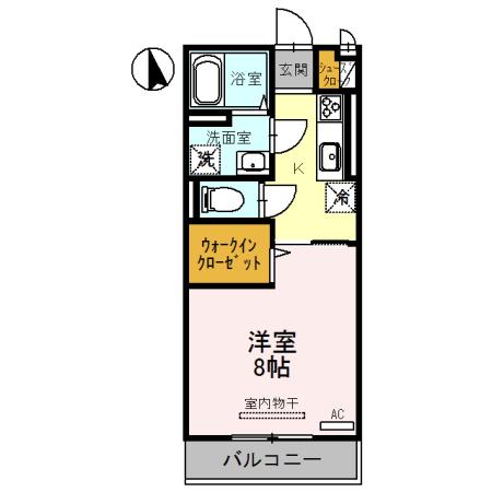 アネックスII(1K/2階)の間取り写真