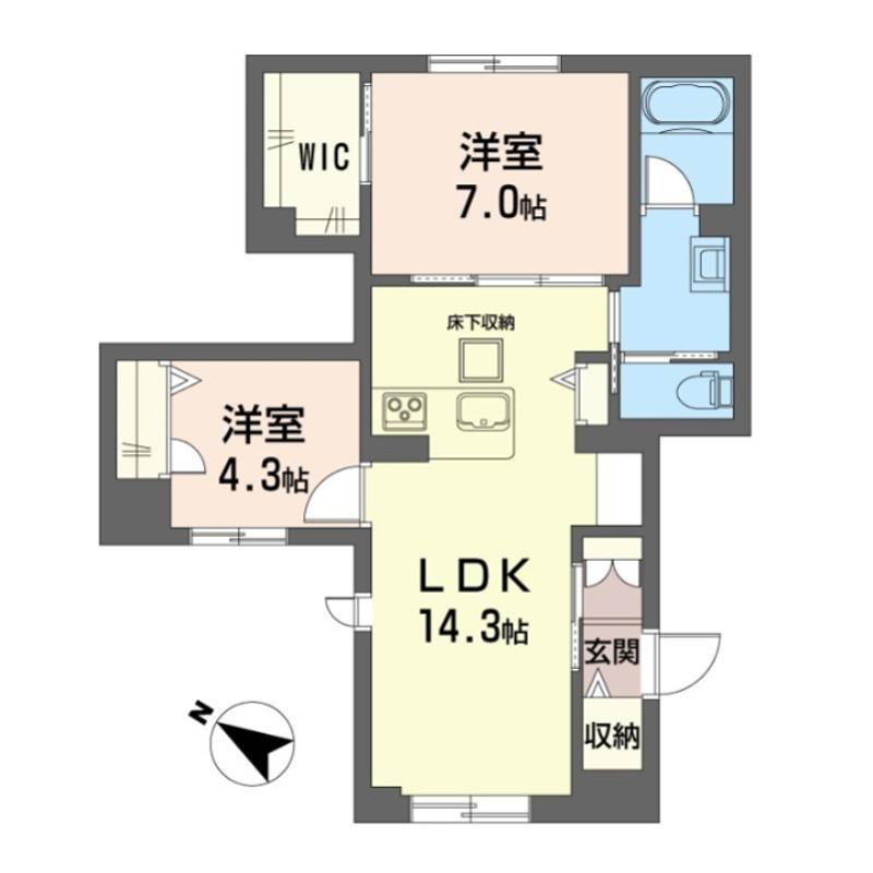 スターリット(2LDK/1階)の間取り写真