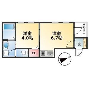ハーモニーテラス坂井戸(1DK/1階)の間取り写真
