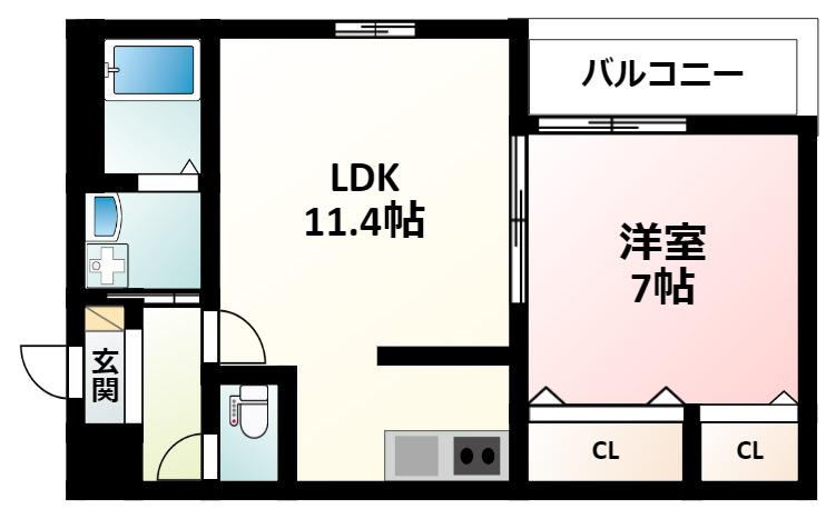 SMILE GARDEN(1LDK/3階)の間取り写真