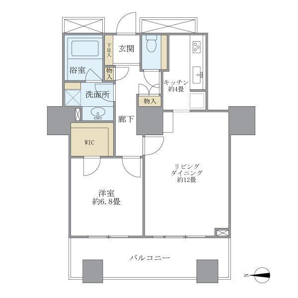 THE UMEDA TOWER(1LDK/4階)の間取り写真