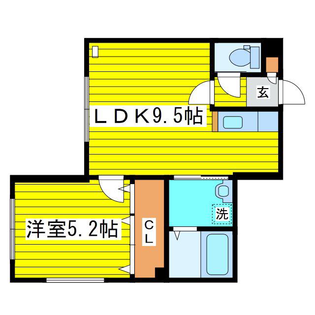フォルム環状(1LDK/4階)の間取り写真
