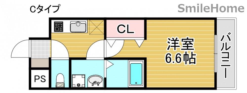 RAYSPRODUCT西住之江ADAMU(1K/2階)の間取り写真