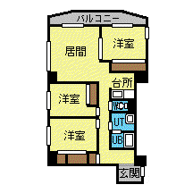 サンシティ菊水(3LDK/2階)の間取り写真