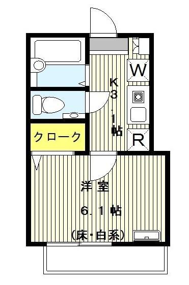 グランジュテ潮見(1K/2階)の間取り写真
