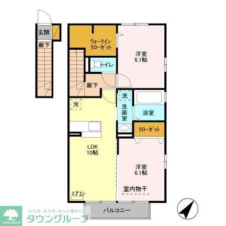LIEN(2LDK/2階)の間取り写真