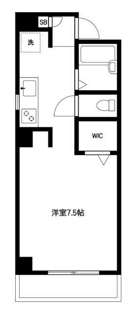 ローレルハイツ(ワンルーム/4階)の間取り写真