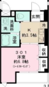 東京メトロ南北線 麻布十番駅 徒歩8分 5階建 築1年(1K/3階)の間取り写真